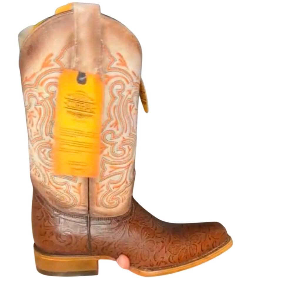 CORRAL Floral Embroidery Vamp Square Toe Cowboy Boot Sz 11 New in Box MSRP $485 - Picture 11 of 16